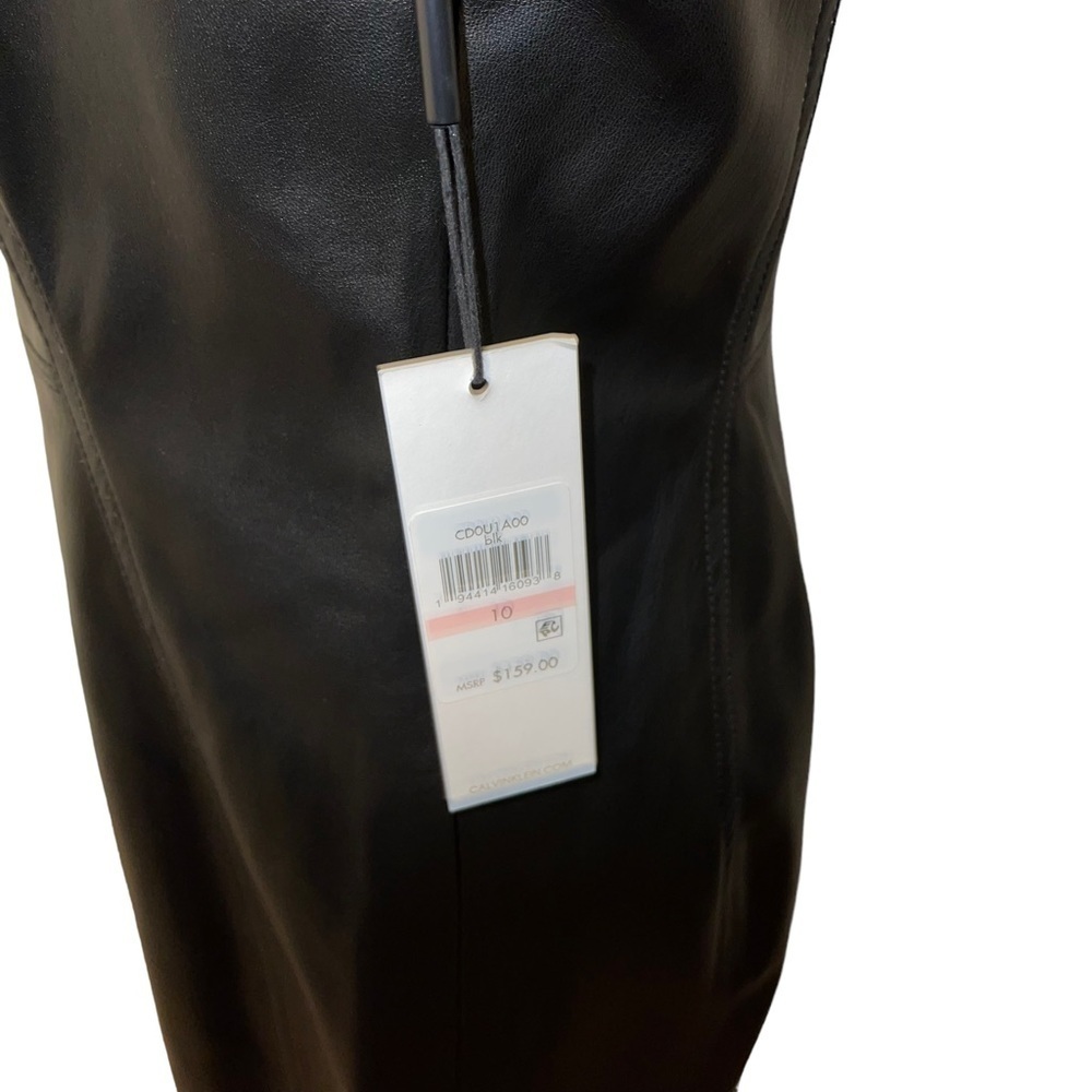 NWT Calvin Klein Women Faux Leather Dress Size 10 - Picture 6 of 13